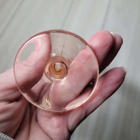 Vntg Pink Depression Swung Glass Fluted Bud Vase With Flower MCM 10" Read - Picture 6 of 9